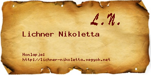 Lichner Nikoletta névjegykártya
