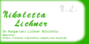 nikoletta lichner business card